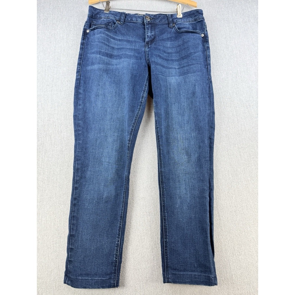Seven7 Skinny Jeans Womens Size 12 Blue Stretch Denim Mid Rise Stud Pocket